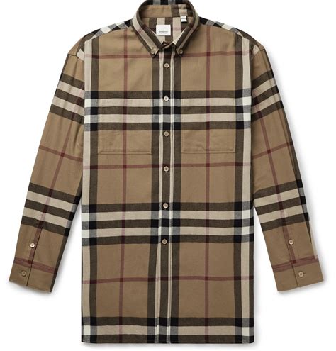 burberry button down shirt mens|burberry flannel shirt men's.